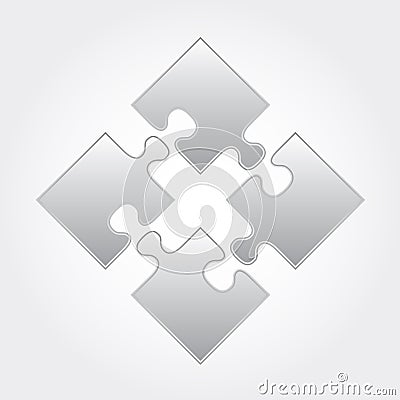 Gray puzzle square Vector Illustration