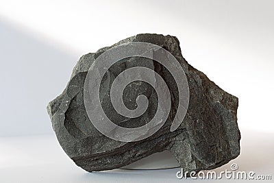Gray roof shale mineral on white Stock Photo