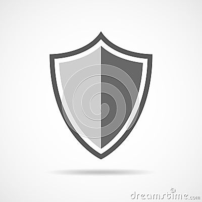 Gray shield icon. Vector illustration. Cartoon Illustration