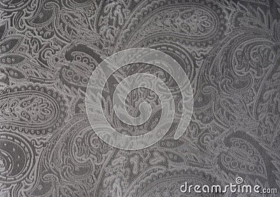 Gray or silver velvet fabric with a vintage elegant floral pattern or a luxury texture. Stock Photo