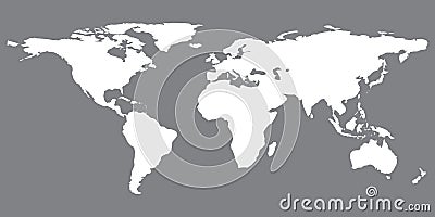 Gray similar world map. World map blank. World map . World map flat. Vector Illustration