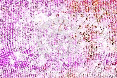 Mixed media artwork, abstract colorful artistic painted layer in pink color palette on grunge tile dots texture Stock Photo