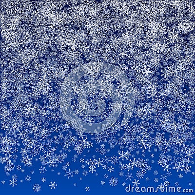 Gray Snowflake Vector Blue Background. New Stock Photo