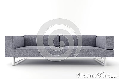 Gray sofa isolated on white background Stock Photo