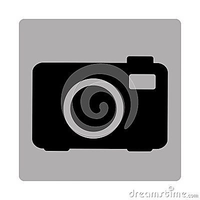 gray square frame with silhouette camera Cartoon Illustration