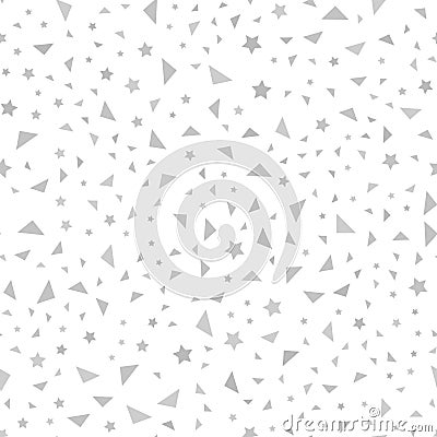 Gray star and triangle pattern. Seamless vector background Vector Illustration