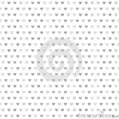 Gray striped heart pattern. Seamless vector background Vector Illustration