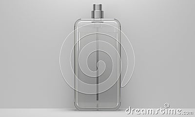 Gray studio background with male perfume. 3d rendering Stock Photo