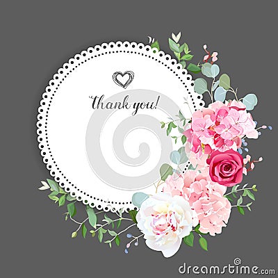 Gray stylish floral vector design card Vector Illustration