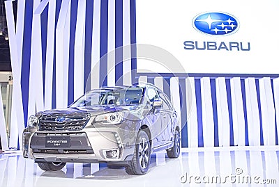 Gray Subaru series Forester Editorial Stock Photo