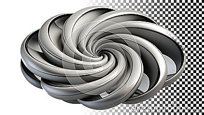 Gray swirl with spiral, abstract and modern design element png transparent image Generative AI Stock Photo