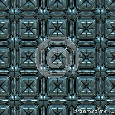 Gray teal turquoise glow metal, stained glass, marble mosaic tile, polished gem stone geometric ornaments 3D seamless texture Stock Photo