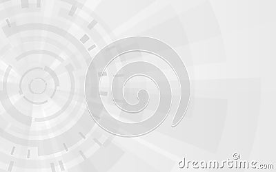 Gray technology background. Gears and futuristic elements. Abstract gradient shapes. Modern design template. Vector Vector Illustration