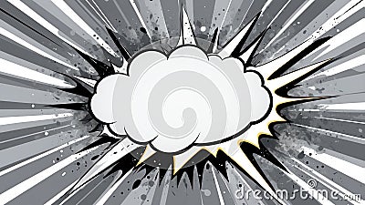 gray theme exploding pop speech bubble bac ai generated Stock Photo