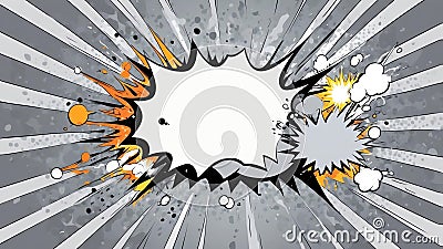gray theme exploding pop speech bubble bac ai generated Stock Photo