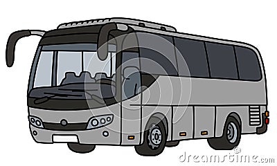 The gray touristic bus Vector Illustration