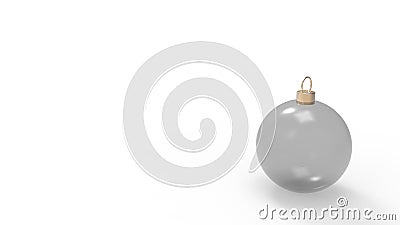 gray transparent glass ball on white background, colorful xmas balls for christmas tree, 3d render illustration, christmas holiday Cartoon Illustration