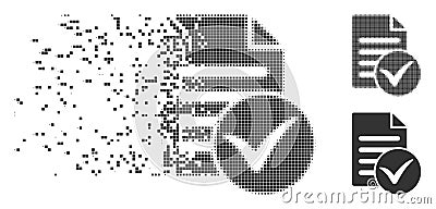 Disintegrating Pixel Halftone Test Page Icon Vector Illustration