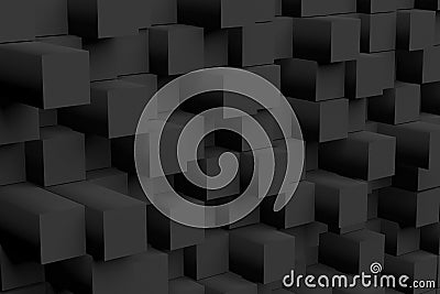 Gray cubes abstraction 3D rendering Stock Photo