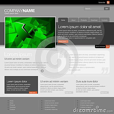 Gray Website Template Vector Illustration