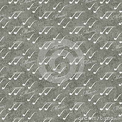 Gray and White Music Symbol Tile Pattern Repeat Background Stock Photo