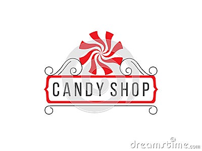 Candy shop logo Vector Illustration