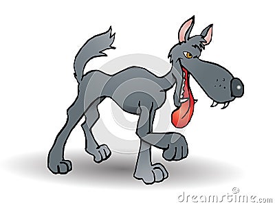 Gray wolf Cartoon Illustration