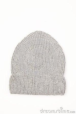 Gray woolen hat Stock Photo