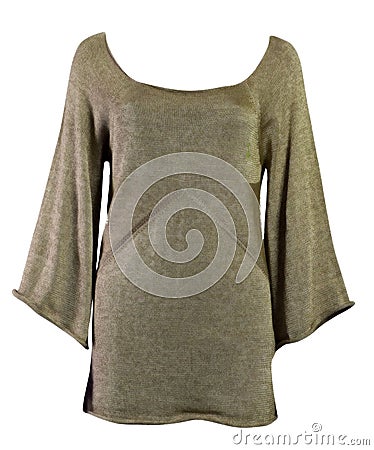 Gray woolen knitted tunic Stock Photo