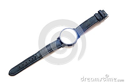 Gray wrist watch, isolated on white background Stock Photo