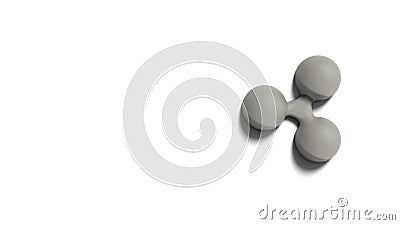 Gray xrp ripple sign icon Isolated with white background. 3d render isolated illustration, cryptocurrency, crypto, business, Cartoon Illustration