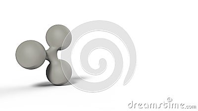 Gray xrp ripple sign icon Isolated with white background. 3d render isolated illustration, cryptocurrency, crypto, business, Cartoon Illustration