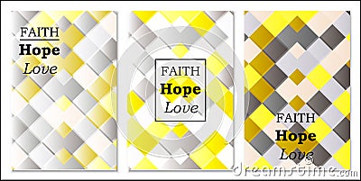 Gray-yellow geometric pattern. Abstract illustration with rhombuses for design. Actual colors Vector Illustration