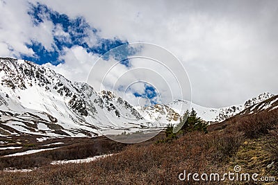 Grays peak and Toreys Peak from Stephens Gulch trail Stock Photo