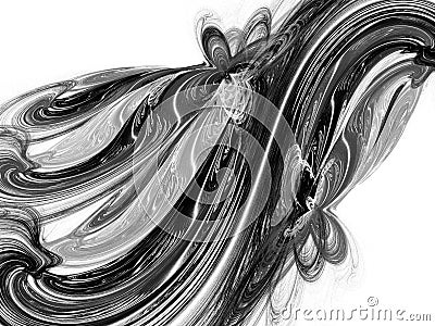 Grayscale fractal background . Digital collage. Stock Photo