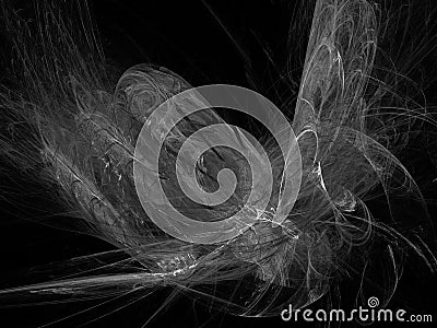 Grayscale fractal background . Digital collage. Stock Photo