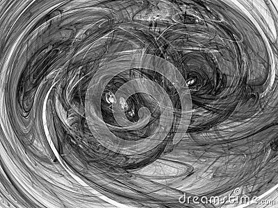 Grayscale fractal background . Digital collage. Stock Photo