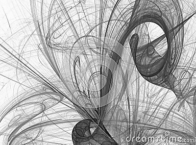 Grayscale fractal background . Digital collage. Stock Photo