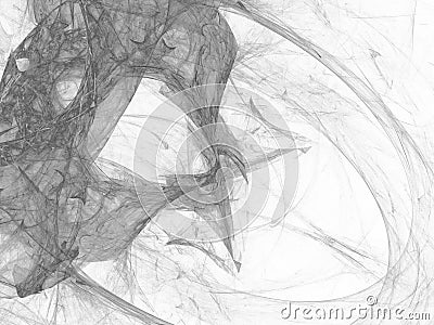 Grayscale fractal background. Digital collage. Stock Photo