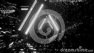 Grayscale futuristic abstract background with light effects Stock Photo
