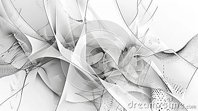 A grayscale image of a complex organic structure, resembling both a flower and a circuit board. AIG51A Stock Photo