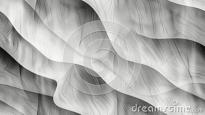 A grayscale image of a smooth, undulating surface with a wood grain pattern. AIG51A Stock Photo