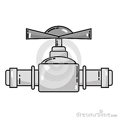 Grayscale plumbing tube repair equipment construction Vector Illustration