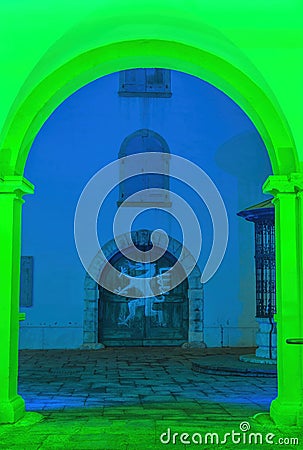 Graz,Austria - December 18, 2020:Old door of the Styrian Armoury Landeszeughaus, in the city center of of Graz, Austria, the Editorial Stock Photo