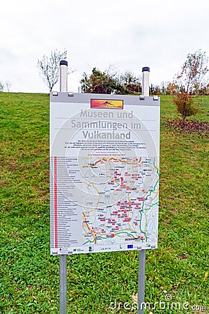 Map of tourist attractions in southern Austria, the so-called la Editorial Stock Photo