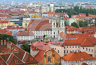 Graz Church Mariahilf Stock Photo