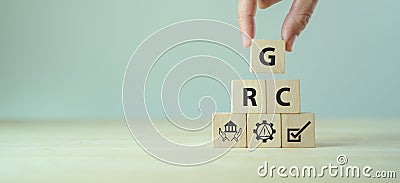 GRC Governance Risk and Compliance concept. Structuring way to align IT Stock Photo