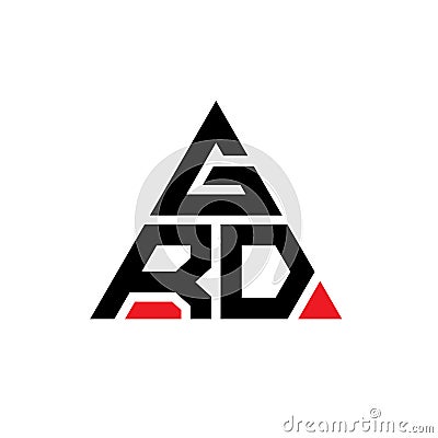 GRD triangle letter logo design with triangle shape. GRD triangle logo design monogram. GRD triangle vector logo template with red Vector Illustration