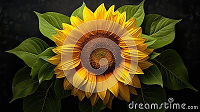 grden a sunflower Cartoon Illustration