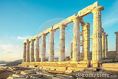 GRE Attica Sounio Poseidon temple by petinaki Stock Photo